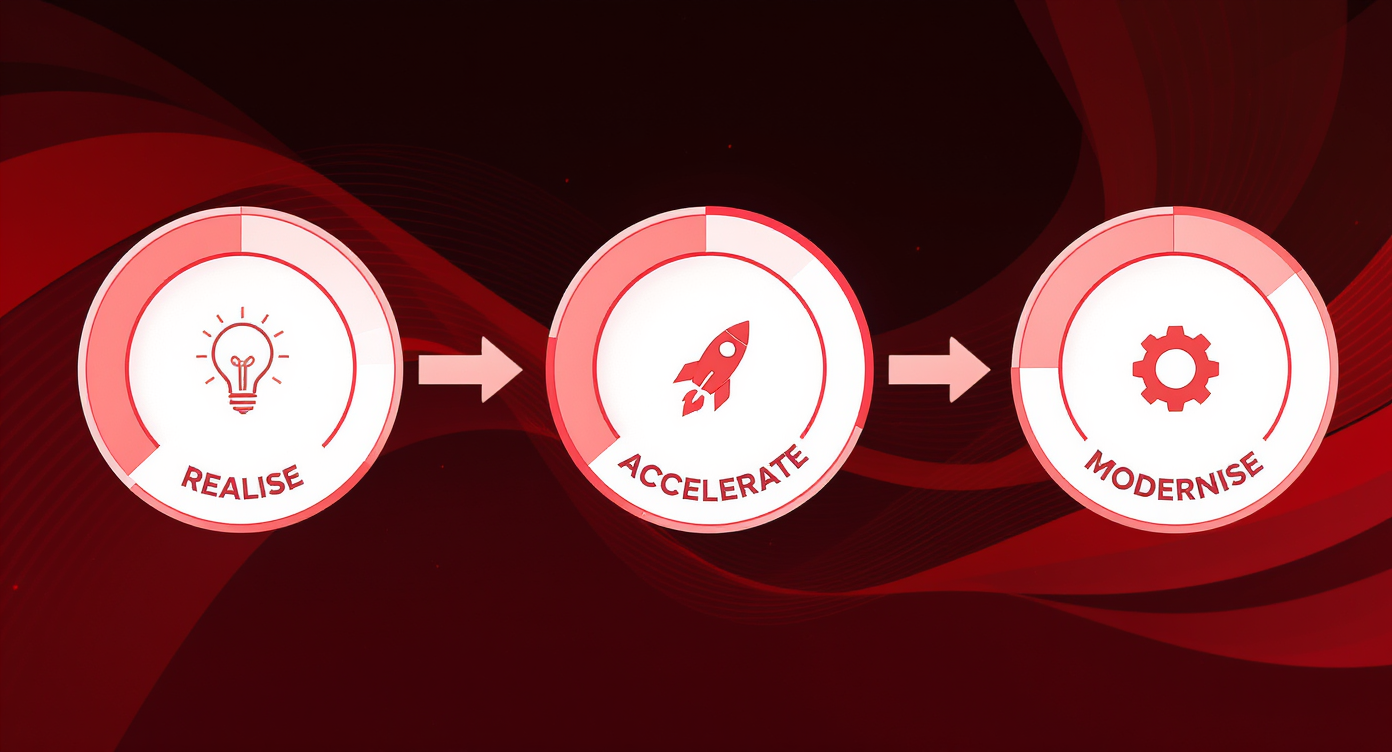 Realise, Accelerate, Modernise Framework Infographic